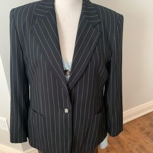 ***Lauren Ralph Lauren Women's Black Pinstripe Blazer